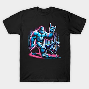 Bigfoot Walking Great Dane Grandeur, Trendy Tee Collection T-Shirt